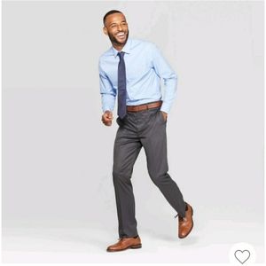 Mens Light Blue Long Sleeve Dress Shirt